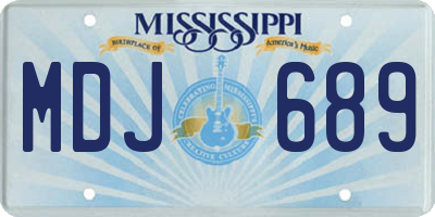 MS license plate MDJ689