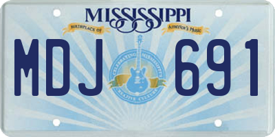 MS license plate MDJ691