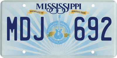 MS license plate MDJ692