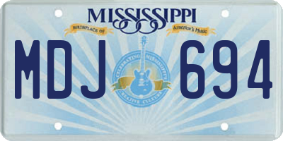 MS license plate MDJ694