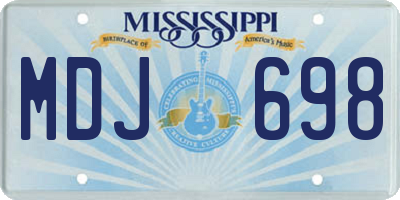 MS license plate MDJ698