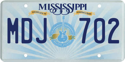 MS license plate MDJ702
