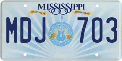 MS license plate MDJ703