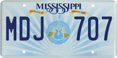 MS license plate MDJ707