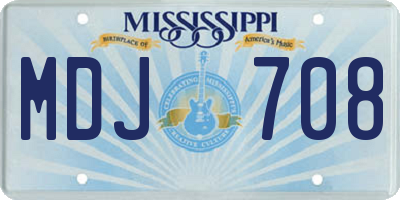 MS license plate MDJ708