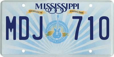MS license plate MDJ710