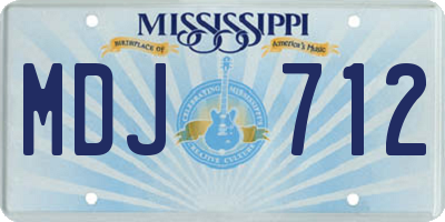 MS license plate MDJ712
