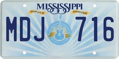 MS license plate MDJ716
