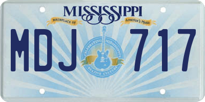 MS license plate MDJ717