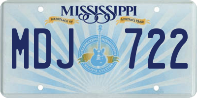 MS license plate MDJ722