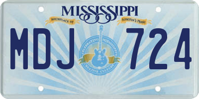 MS license plate MDJ724