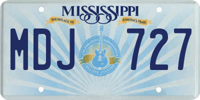 MS license plate MDJ727