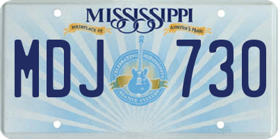 MS license plate MDJ730