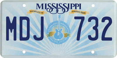 MS license plate MDJ732