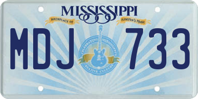 MS license plate MDJ733