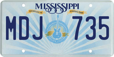 MS license plate MDJ735