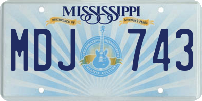 MS license plate MDJ743