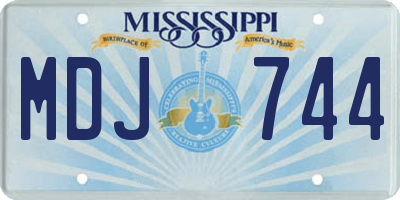 MS license plate MDJ744