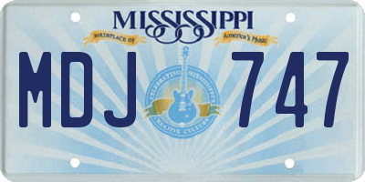 MS license plate MDJ747