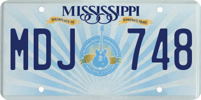 MS license plate MDJ748