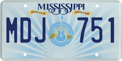MS license plate MDJ751