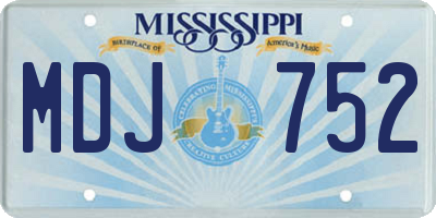 MS license plate MDJ752