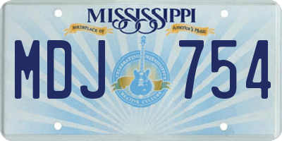 MS license plate MDJ754