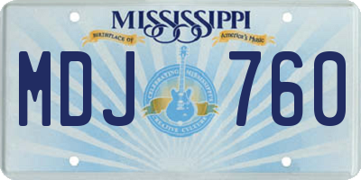 MS license plate MDJ760