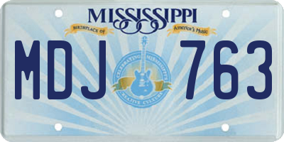 MS license plate MDJ763