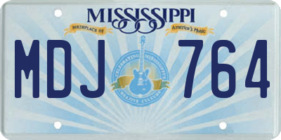 MS license plate MDJ764