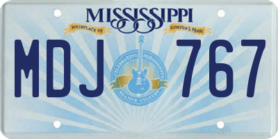 MS license plate MDJ767