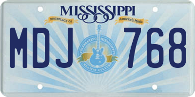 MS license plate MDJ768