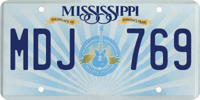 MS license plate MDJ769