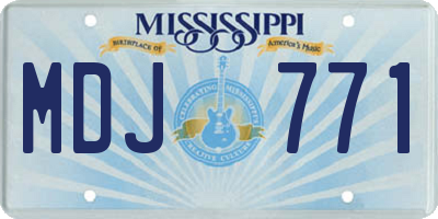 MS license plate MDJ771