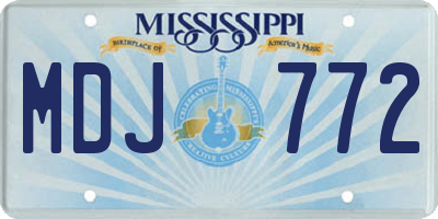 MS license plate MDJ772
