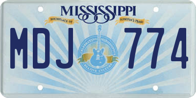 MS license plate MDJ774