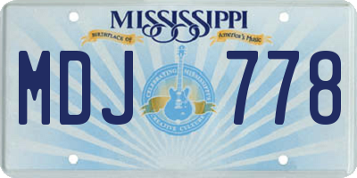 MS license plate MDJ778