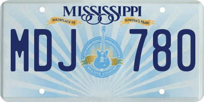 MS license plate MDJ780