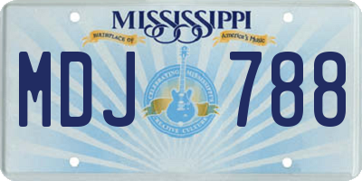 MS license plate MDJ788