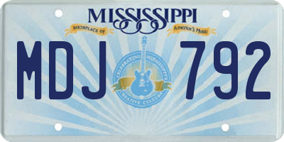 MS license plate MDJ792
