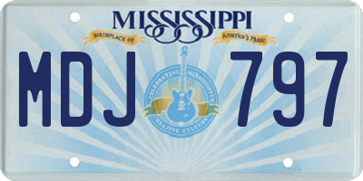 MS license plate MDJ797