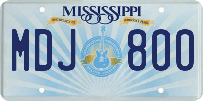 MS license plate MDJ800
