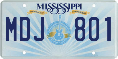 MS license plate MDJ801