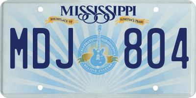 MS license plate MDJ804