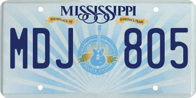 MS license plate MDJ805