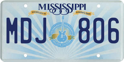 MS license plate MDJ806