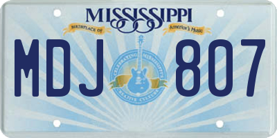 MS license plate MDJ807