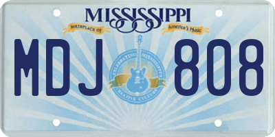 MS license plate MDJ808