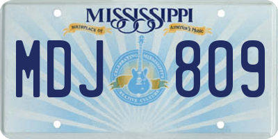 MS license plate MDJ809