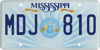 MS license plate MDJ810